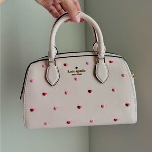 Kate Spade Cream Satchel with Heart Accents